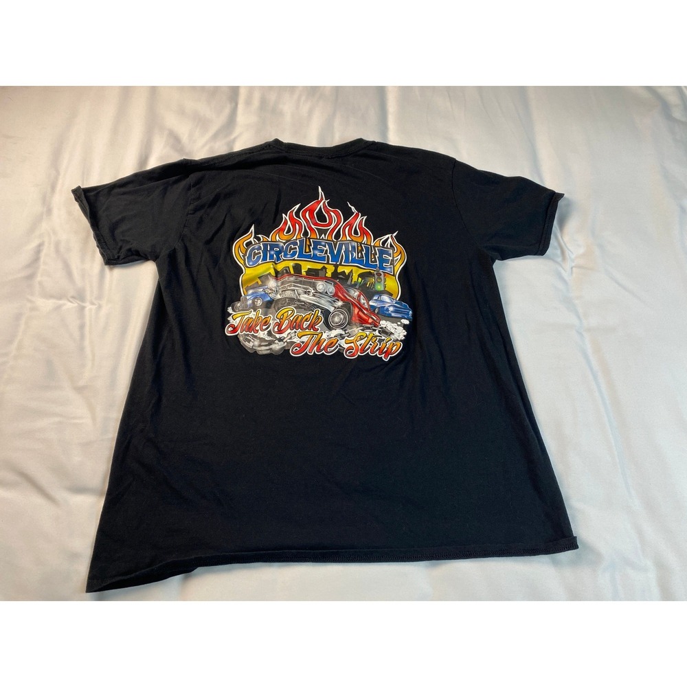 Gildan Circleville Take Back The Strip T-Shirt Mens XL Black Excellent Graphic